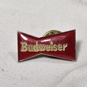 Vintage Budweiser Bowtie Resin Over Enamel Beer Pin. Bud